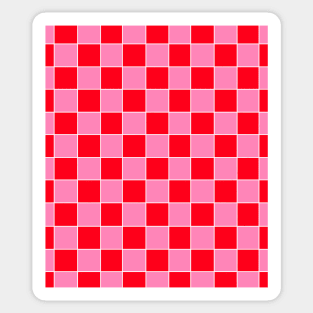 Pink and Red Grid Sticker